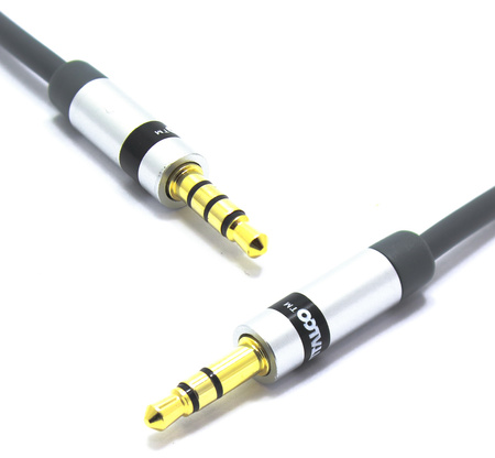 KABEL DO MIKROFONU WTYK MINI JACK 3.5 TRRS - WTYK JACK 3,5mm TRS 2m