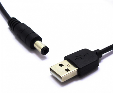 KABEL USB Z WTYKIEM ZASILAJĄCYM DC 2.1mm 1m Vitalco DSKU75