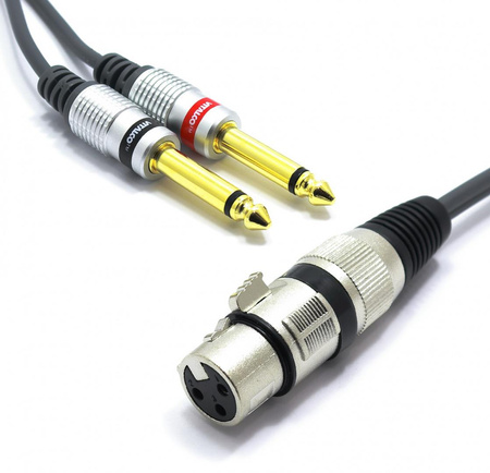 KABEL XLR ŹEŃSKI 2x JACK 6.3 MONO VITALCO 3m