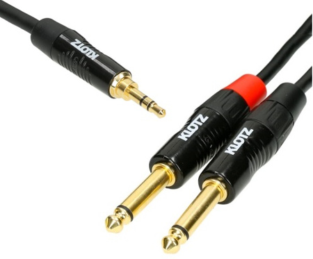 KABEL JACK 3.5 - 2X JACK 6.3 3m AUDIO KLOTZ