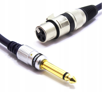 KABEL MIKROFONOWY 7,5M JACK 6,3 MONO GNIAZDO XLR VITALCO MK17