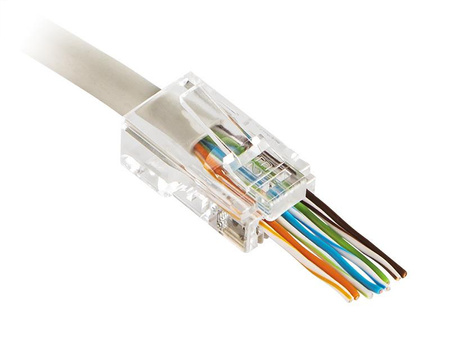 WTYK RJ45 8P8C KAT. 5 PASSTHROUGH PRZELOTOWE RJ-45 100 SZTUK