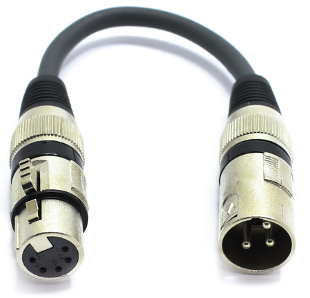 ADAPTER PRZEJŚCIÓWKA WTYK XLR 3 PIN MĘSKI NA XLR 5 PIN ŻEŃSKI DMX VITALCO