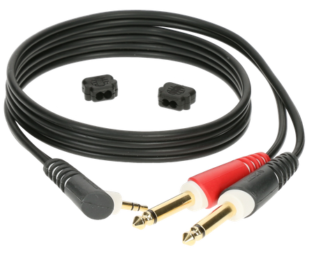 KABEL JACK 3.5 KĄTOWY- 2X JACK 6,3 3m AUDIO KLOTZ