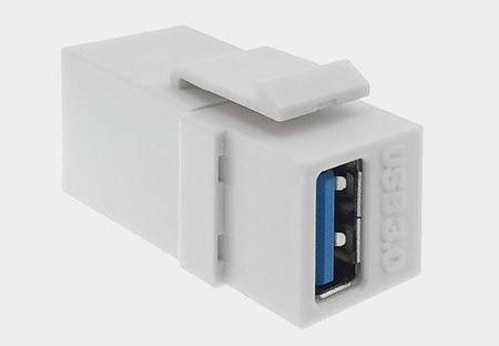 Łącznik USB 3.0 keystone biały