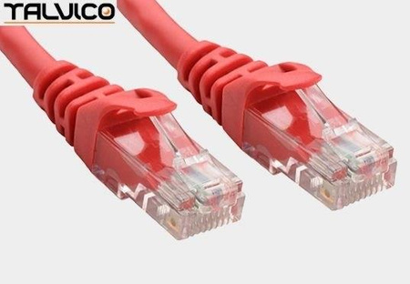 Patch cord UTP kat.6 CCA 0,25m czerwony 6P01